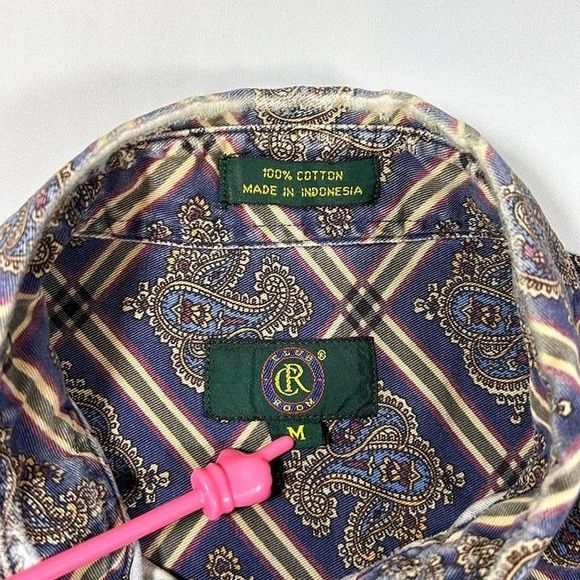 Vintage Club Room Button‎ Down Shirt Mens Medium  Purple - Picture 6 of 8